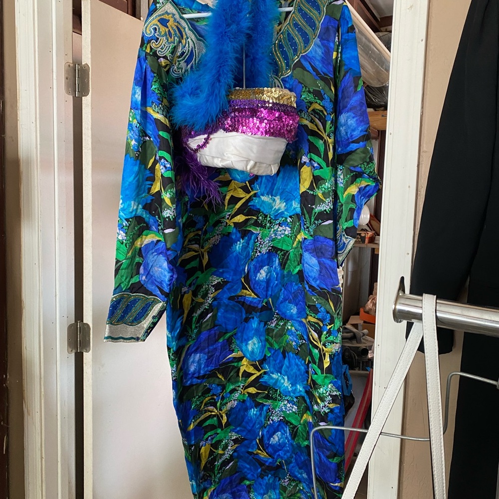 Vibrant Blue Fortune Teller Costume Vintage